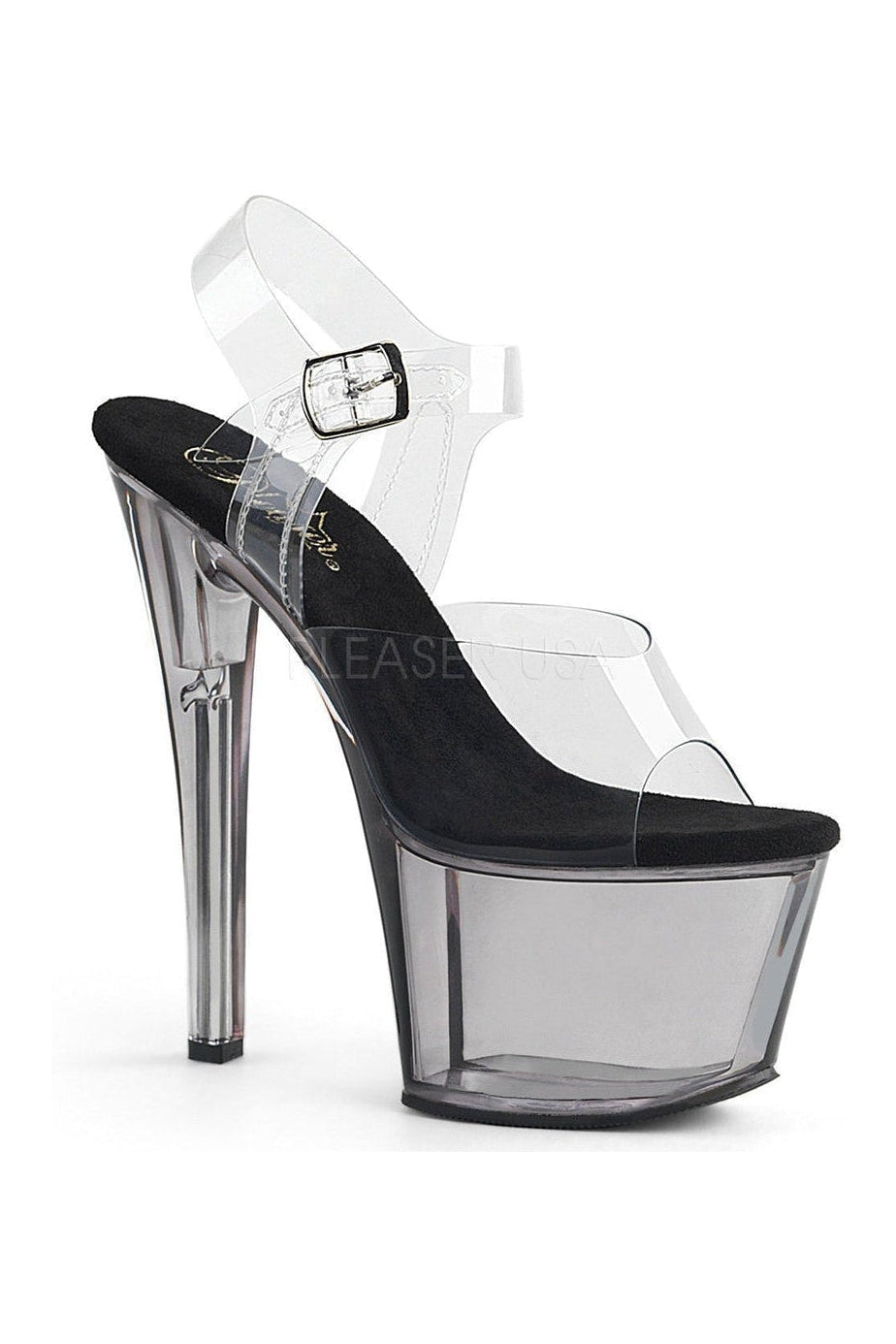 Pleaser SKY-308T Platform Sandal in Clear Vinyl from SexyShoes.com