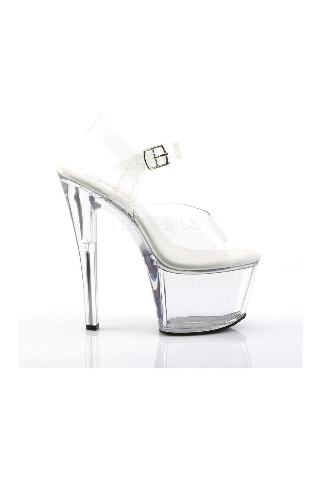 Pleaser SKY-308VL Platform Sandal in Clear Vinyl