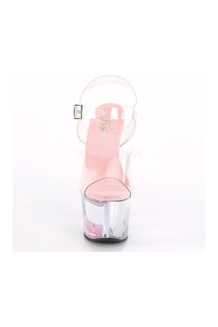 SKY-308WHG Platform Sandal | Clear Vinyl