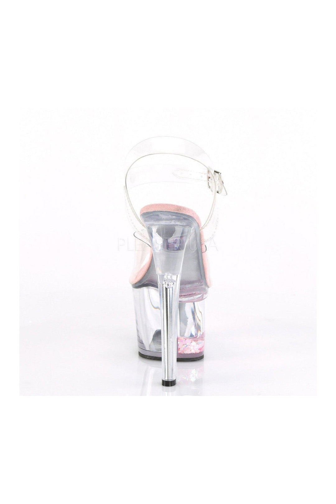 Pleaser SKY-308WHG Platform Sandal in Clear Vinyl