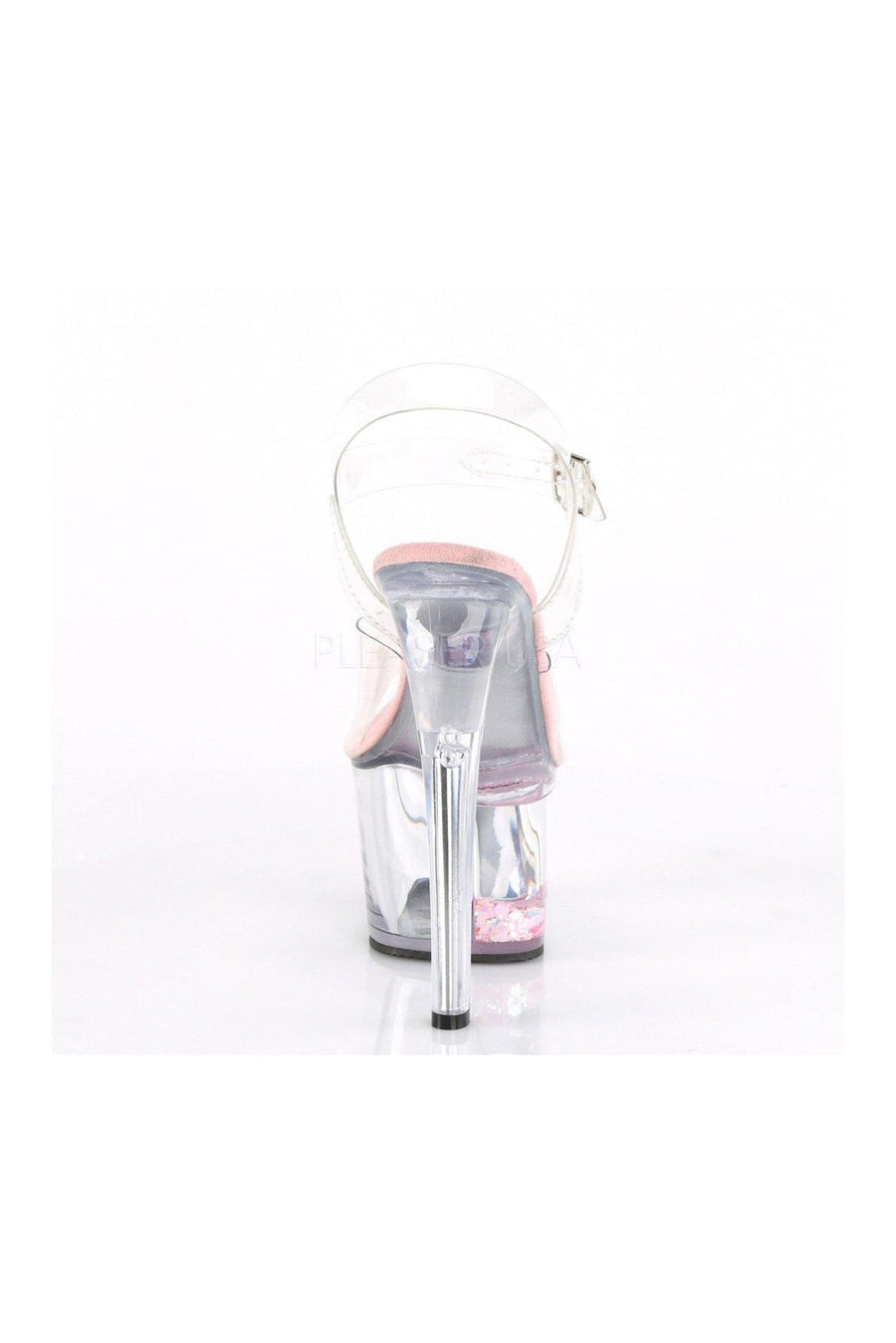 Pleaser SKY-308WHG Platform Sandal in Clear Vinyl
