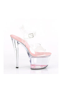 Pleaser SKY-308WHG Platform Sandal in Clear Vinyl