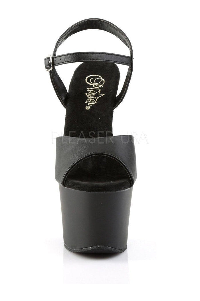 SKY-309 Platform Sandal  | Black Faux Leather