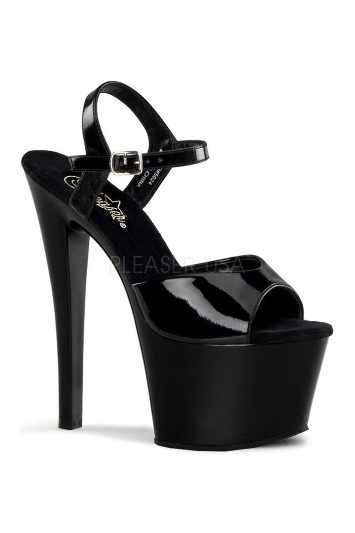 SKY-309 Platform Sandal | Black Patent-Pleaser-Black-Sandals-SEXYSHOES.COM
