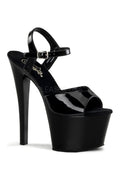 SKY-309 Platform Sandal  | Black Patent