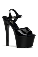 SKY-309 Platform Sandal  | Black Patent
