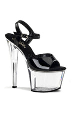 SKY-309 Platform Sandal  | Black Patent