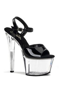 Pleaser SKY-309 Platform Sandal in Black Patent from SexyShoes.com