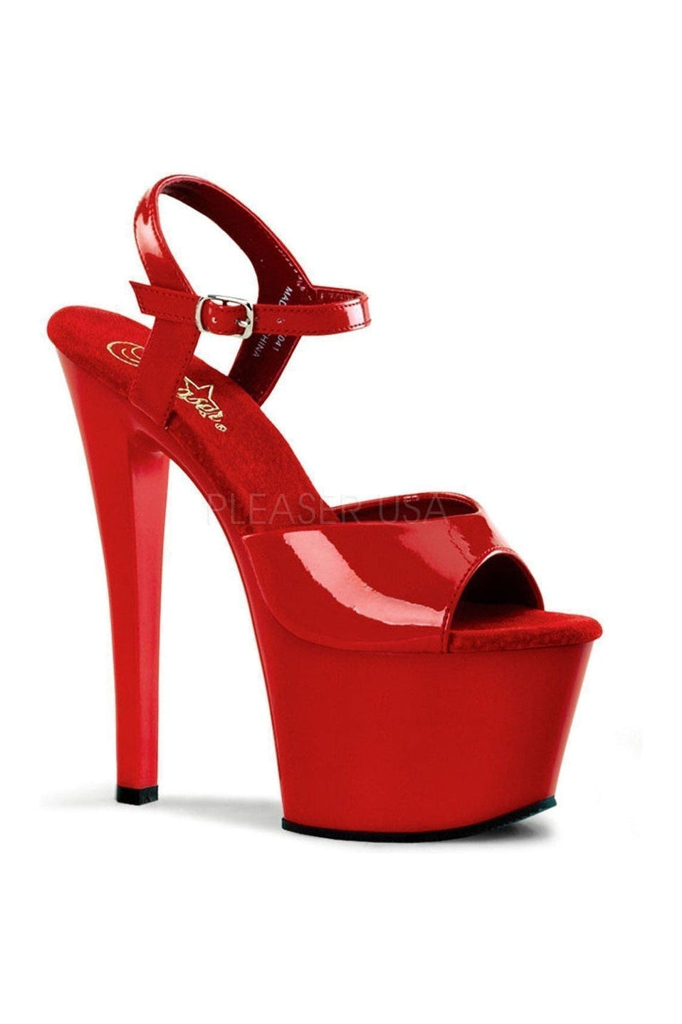 Pleaser SKY-309 Platform Sandal in Red Patent from SexyShoes.com