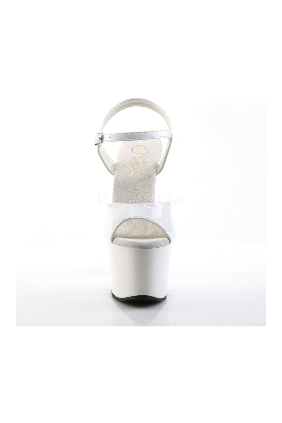 Pleaser SKY-309 Platform Sandal in White Patent