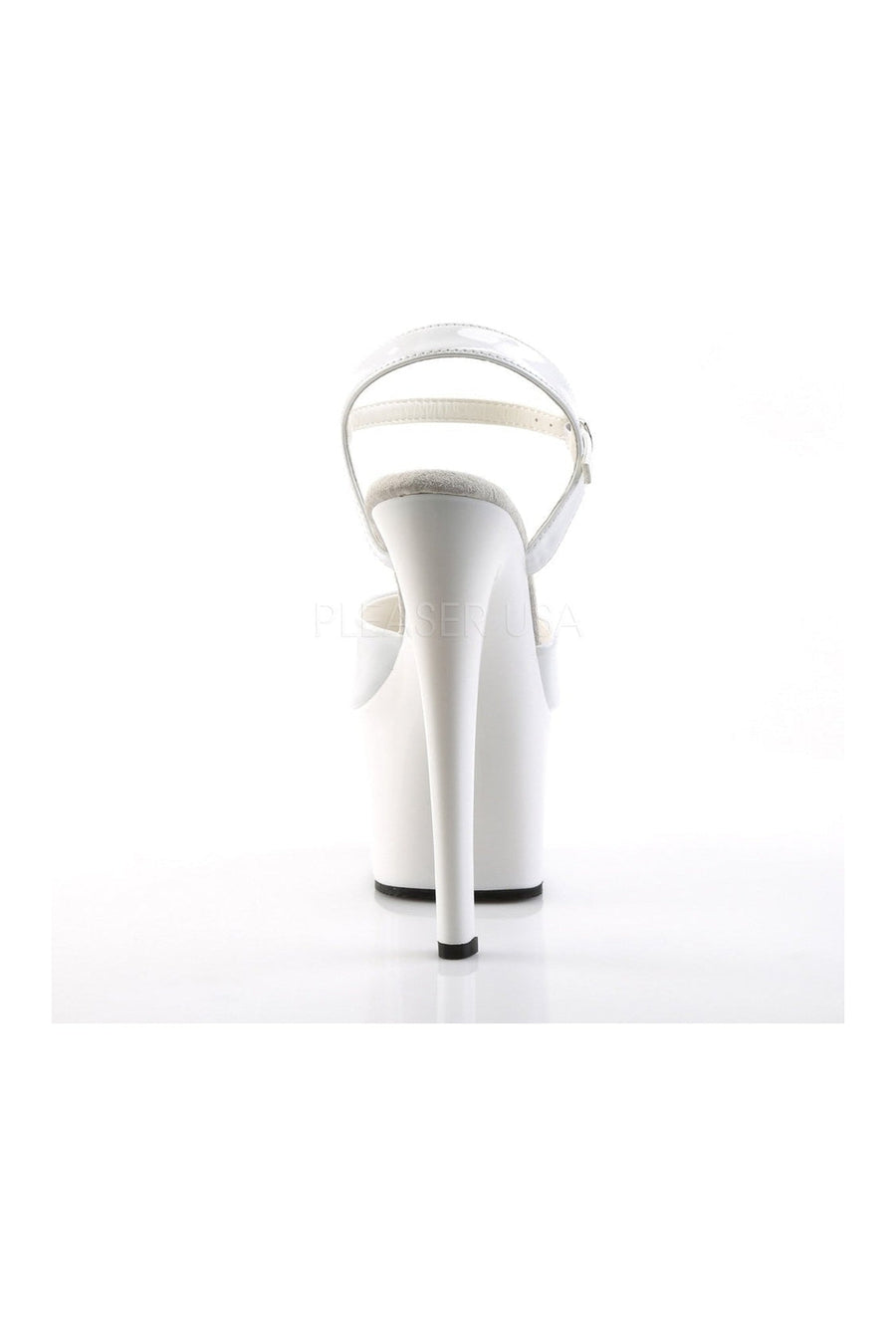 Pleaser SKY-309 Platform Sandal in White Patent