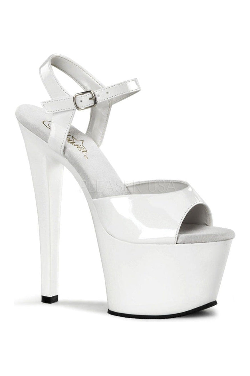 SKY-309 Platform Sandal | White Patent-Pleaser-White-Sandals-SEXYSHOES.COM