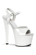 SKY-309 Platform Sandal  | White Patent