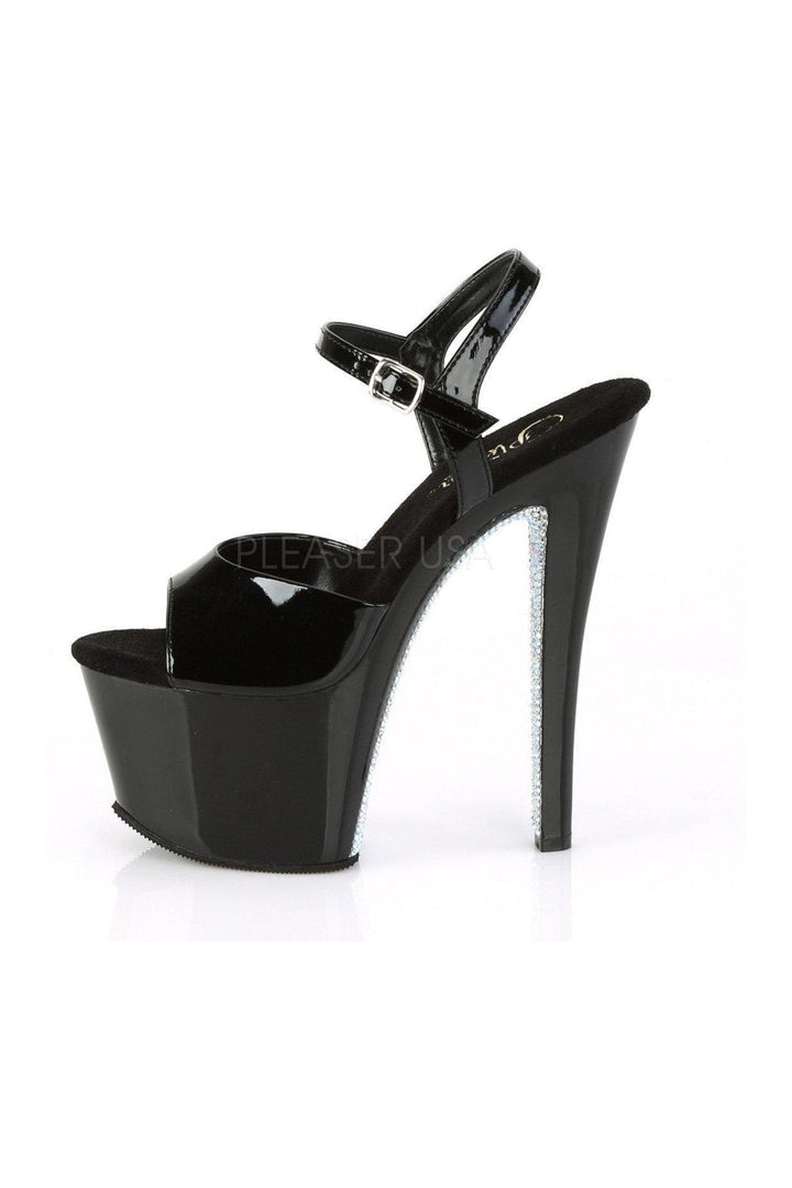 SKY-309CRS Platform Sandal | Black Patent-Pleaser-SEXYSHOES.COM