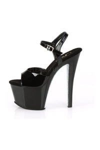 Pleaser SKY-309CRS Platform Sandal in Black Patent