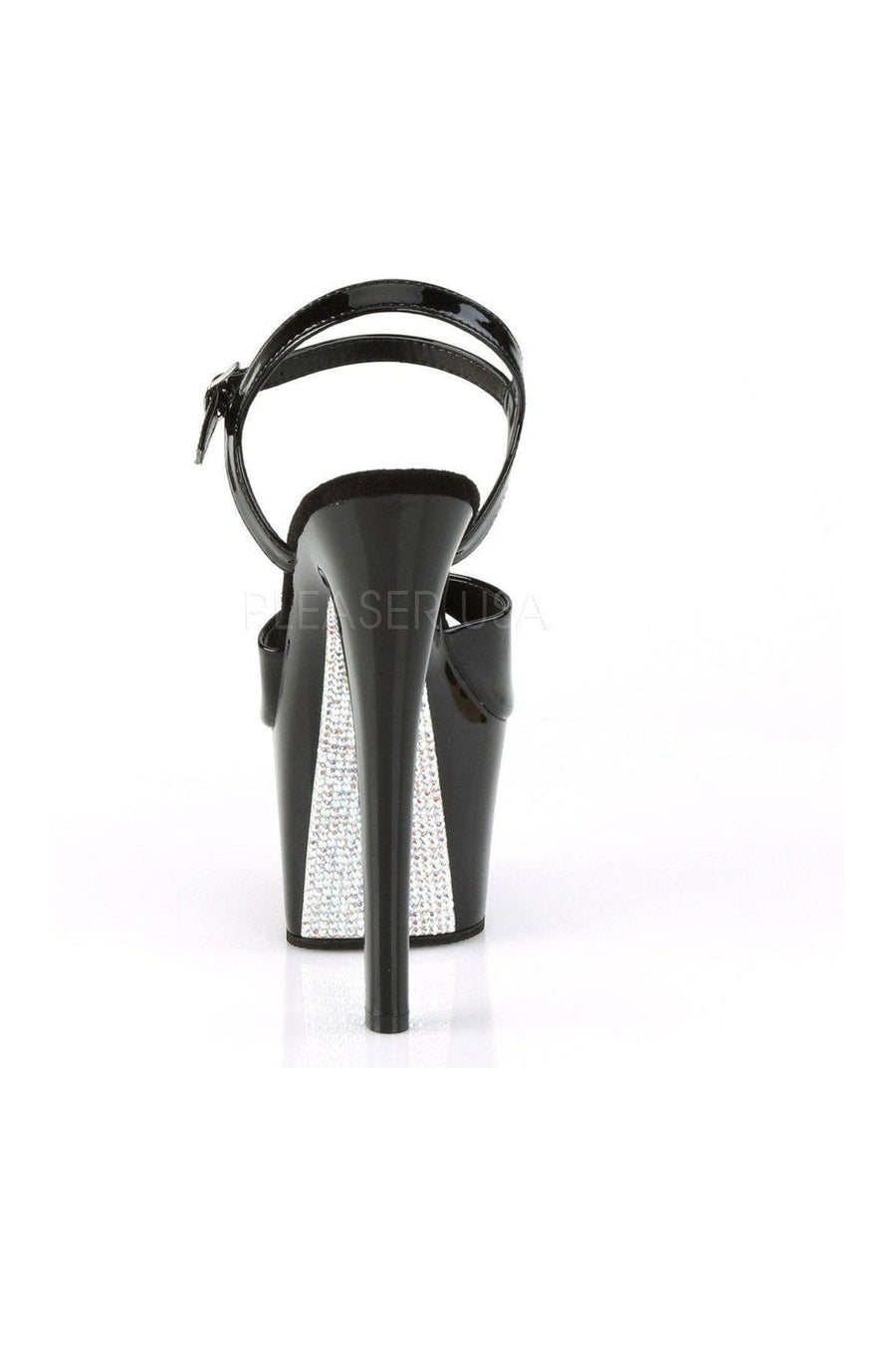 Pleaser SKY-309CRS Platform Sandal in Black Patent