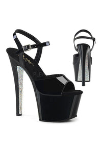 Pleaser SKY-309CRS Platform Sandal in Black Patent from SexyShoes.com