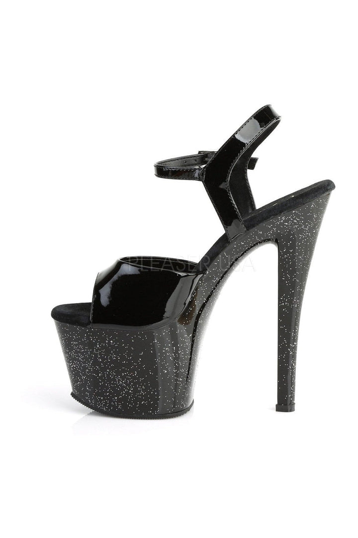 SKY-309MG Platform Sandal | Black Patent-Pleaser-Sandals-SEXYSHOES.COM