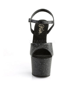 Pleaser SKY-309MMG Platform Sandal in Black Faux Leather