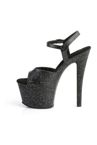 Pleaser SKY-309MMG Platform Sandal in Black Faux Leather