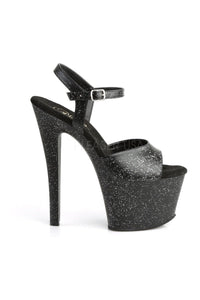 Pleaser SKY-309MMG Platform Sandal in Black Faux Leather