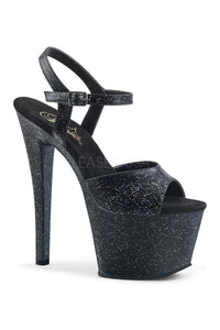 Pleaser SKY-309MMG Platform Sandal in Black Faux Leather from SexyShoes.com