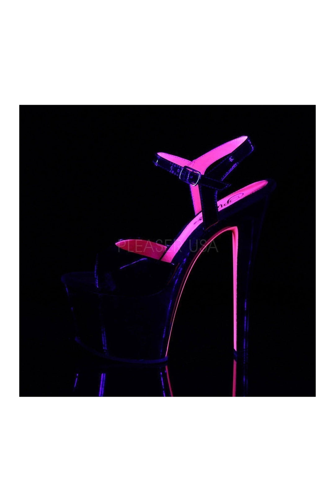Pleaser SKY-309TT Platform Sandal in Black Patent