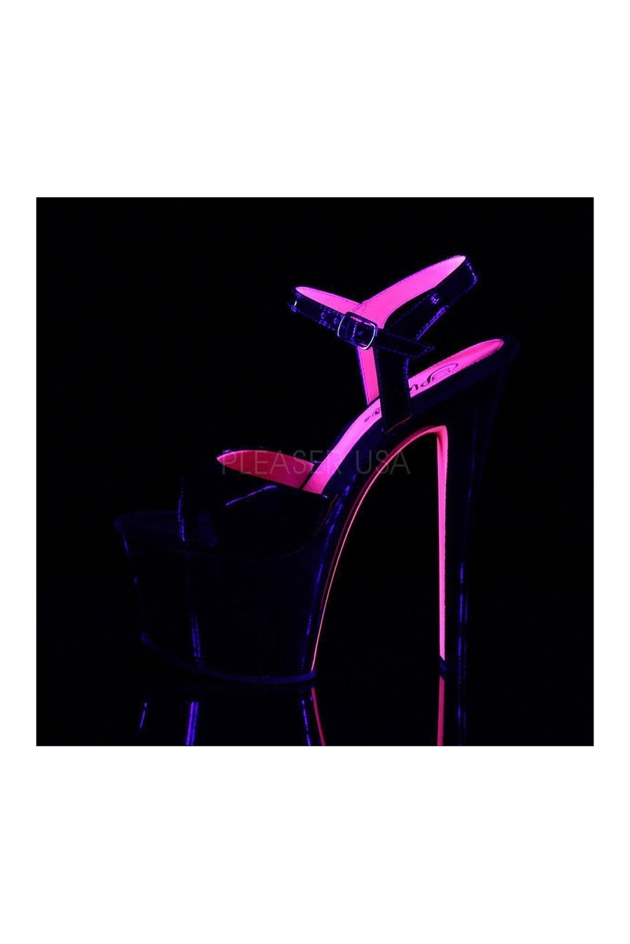 Pleaser SKY-309TT Platform Sandal in Black Patent