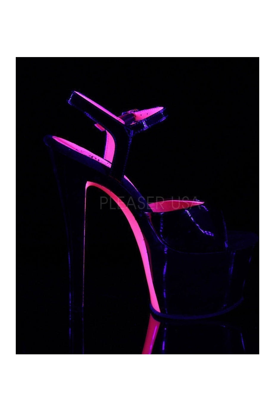 Pleaser SKY-309TT Platform Sandal in Black Patent