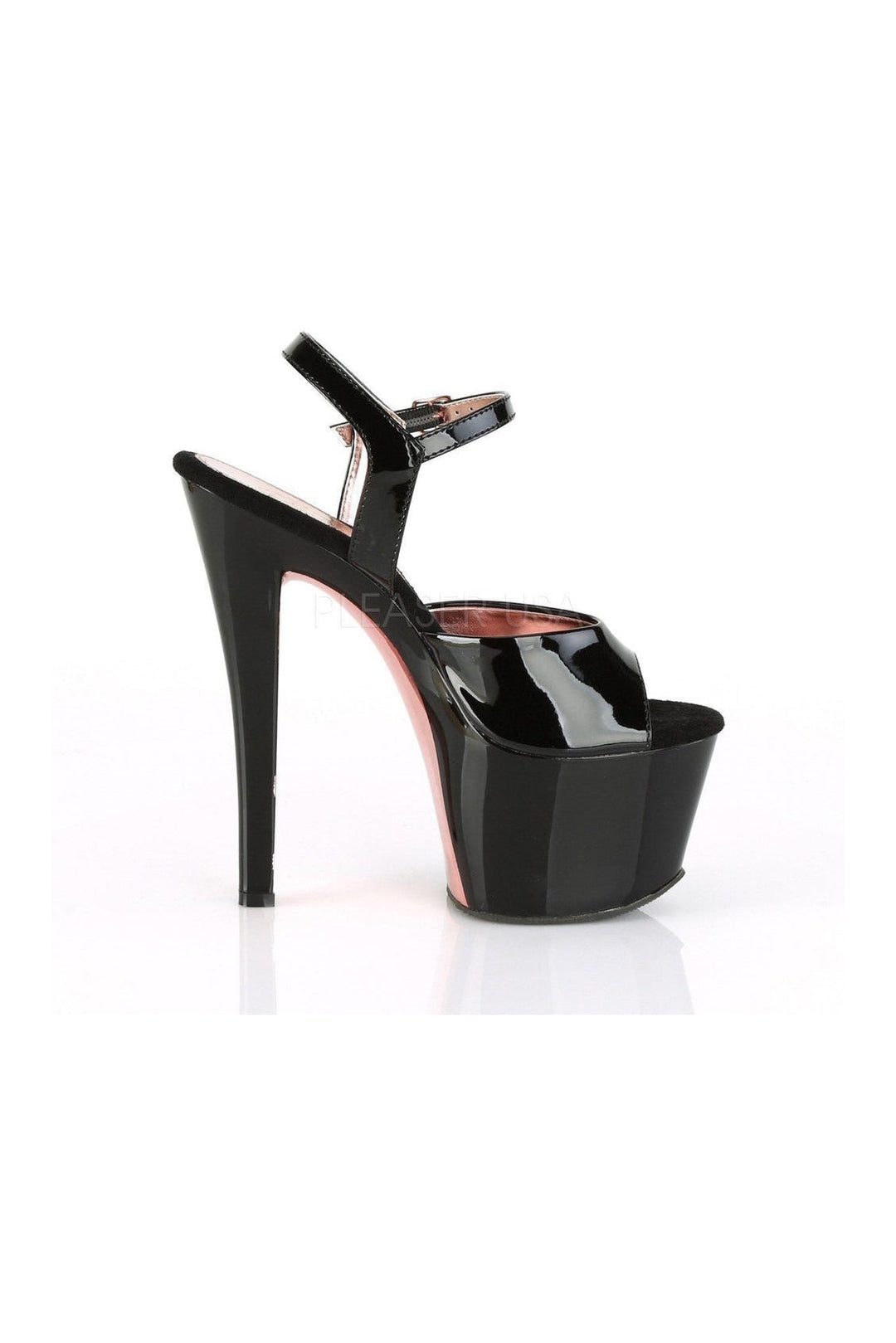 SKY-309TT Platform Sandal | Black Patent-Pleaser-SEXYSHOES.COM