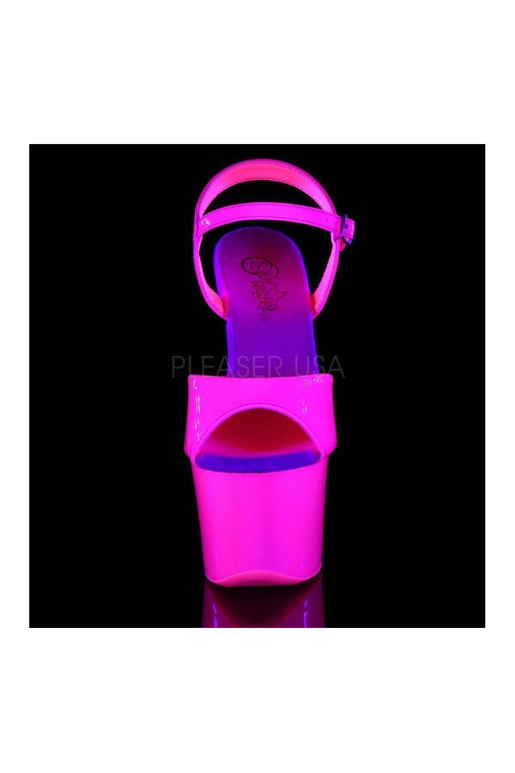 Pleaser SKY-309UV Platform Sandal in Fuchsia Patent