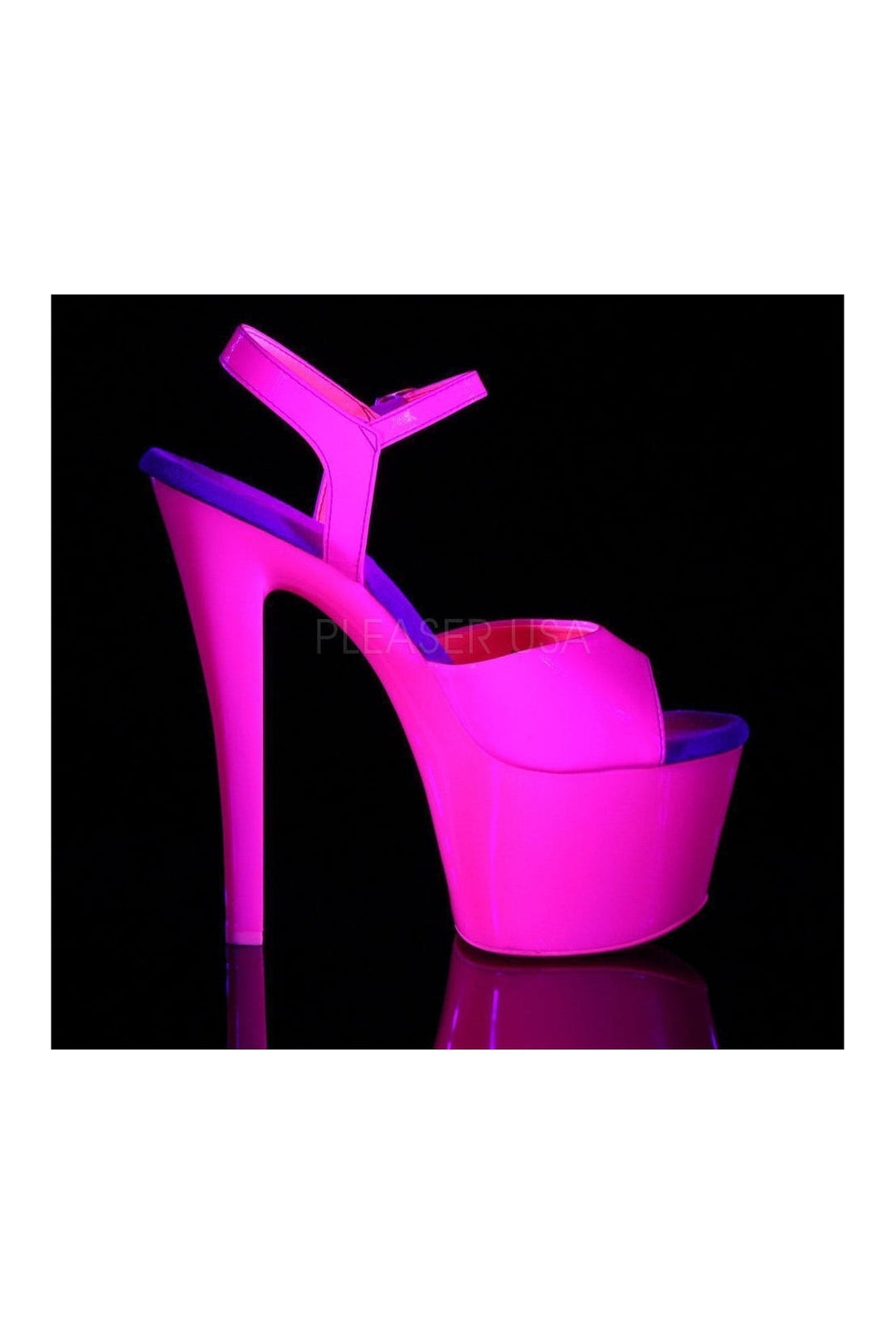 Pleaser SKY-309UV Platform Sandal in Fuchsia Patent