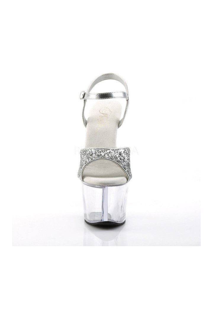 SKY-310 Platform Sandal  | Clear Glitter