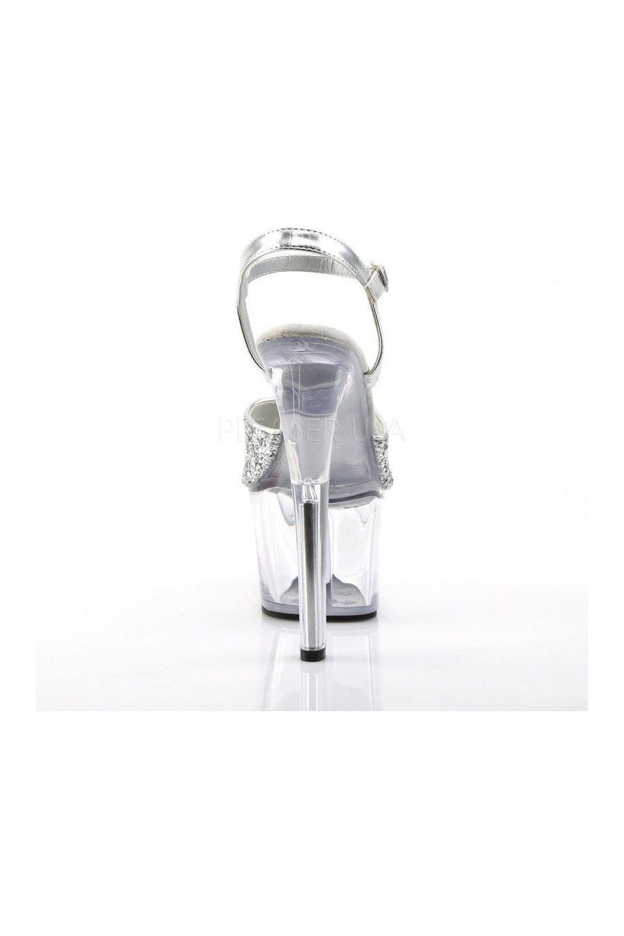 Pleaser SKY-310 Platform Sandal in Clear Glitter