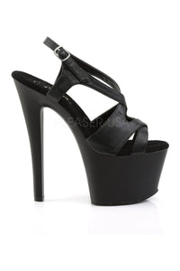 Pleaser SKY-330 Platform Sandal in Black Faux Leather
