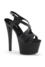 SKY-330 Platform Sandal  | Black Faux Leather