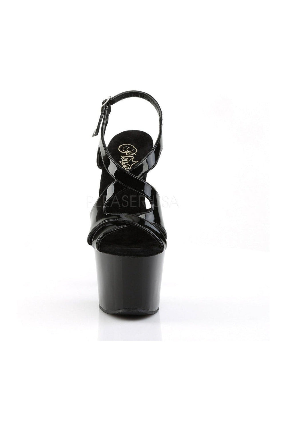 SKY-330 Platform Sandal | Black Patent-Pleaser-Sandals-SEXYSHOES.COM