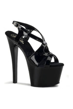 SKY-330 Platform Sandal  | Black Patent
