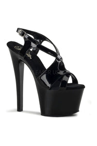 Pleaser SKY-330 Platform Sandal in Black Patent from SexyShoes.com