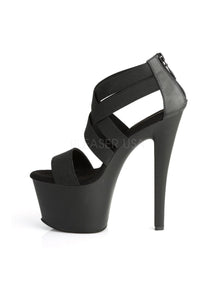 Pleaser SKY-369 Platform Sandal in Black Faux Leather