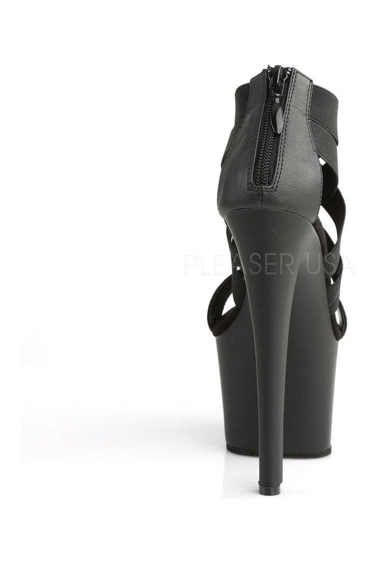 Pleaser SKY-369 Platform Sandal in Black Faux Leather