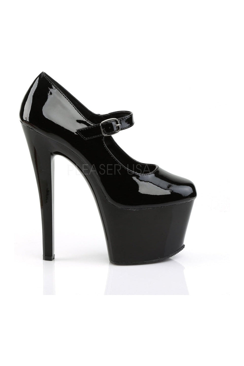 Pleaser SKY-387 Platform Pump in Black Patent