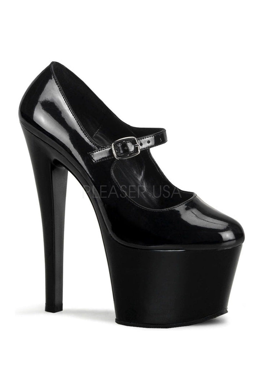 SKY-387 Platform Pump | Black Patent-Pleaser-Black-Mary Janes-SEXYSHOES.COM