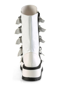 Demonia SLACKER-160 Knee Boot in White Patent