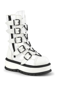 Demonia SLACKER-160 Knee Boot in White Patent from SexyShoes.com