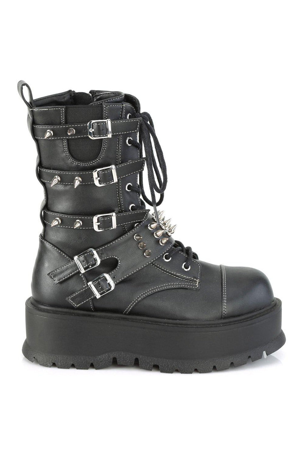 Demonia SLACKER-165 Knee Boot in Black Faux Leather