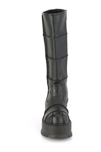 Demonia SLACKER-230 Knee Boot in Black Faux Leather