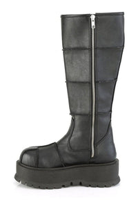 Demonia SLACKER-230 Knee Boot in Black Faux Leather