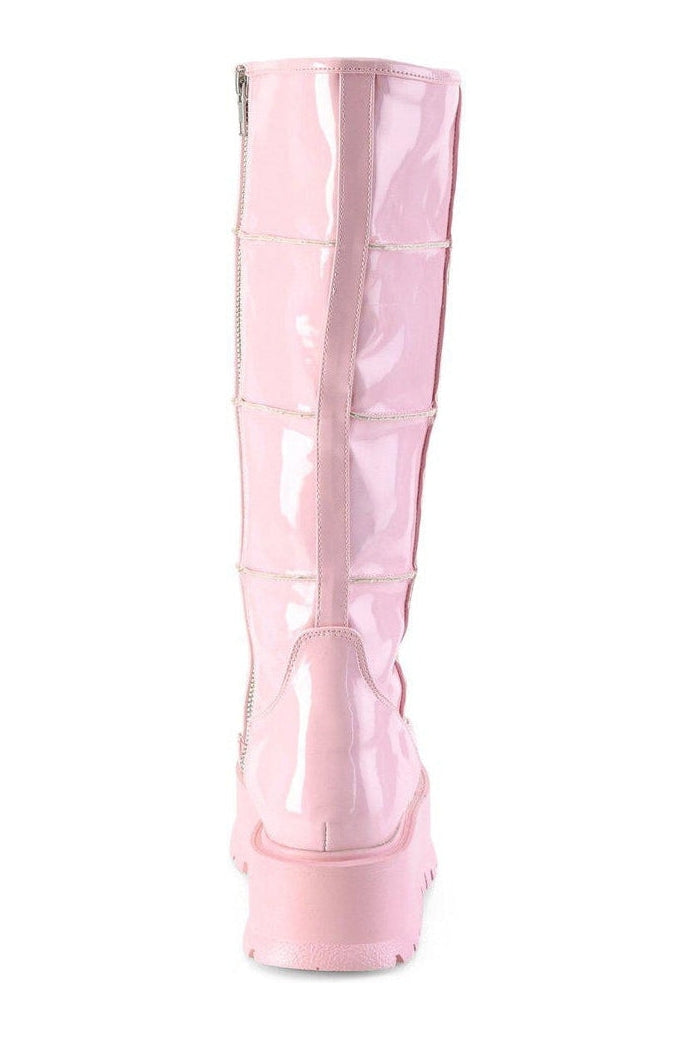 SLACKER-230 Knee Boot | Hologram Patent-Knee Boots-Demonia-SEXYSHOES.COM
