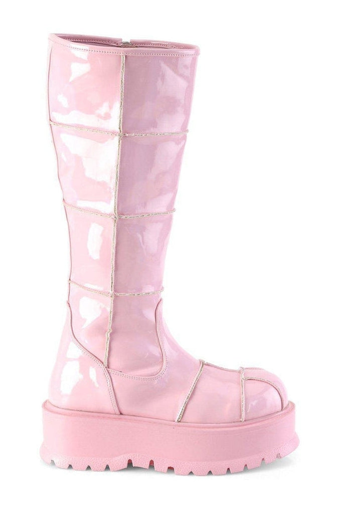 SLACKER-230 Knee Boot | Hologram Patent-Knee Boots-Demonia-SEXYSHOES.COM